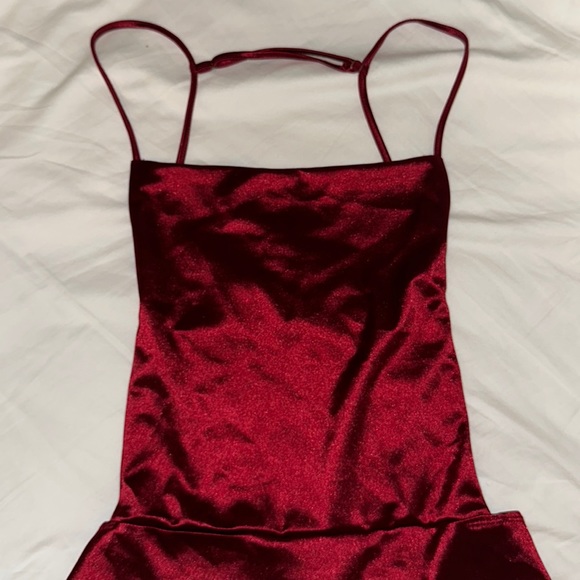 Red open back body suit - Picture 1 of 4